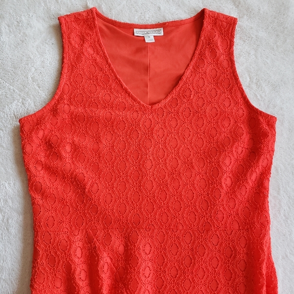 Sleeveless Bright Red Fit n Flare Dress Dana Buchman - Picture 7 of 14